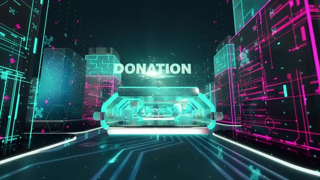 Charity with digital technology concept