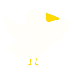 flat color style cartoon Bird
