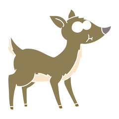 flat color style cartoon deer