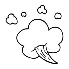 line drawing cartoon whooshing cloud