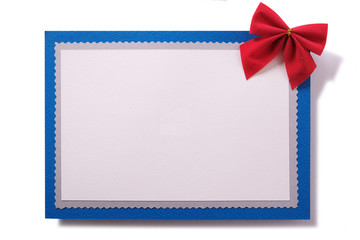 Christmas card red bow decoration