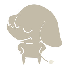 flat color style cartoon smiling elephant