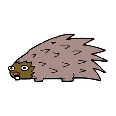 cartoon doodle spiky hedgehog