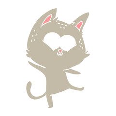 flat color style cartoon cat dancing