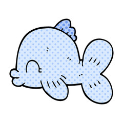 cartoon doodle fish swimming