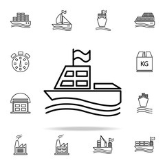ship deliverer outline icon. Cargo logistic icons universal set for web and mobile