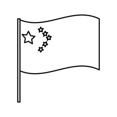 flag of china in stick isolated icon