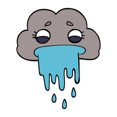 cartoon doodle rain cloud
