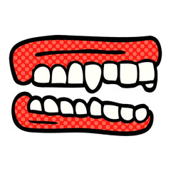 cartoon doodle false teeth