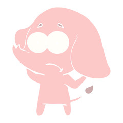 flat color style cartoon unsure elephant
