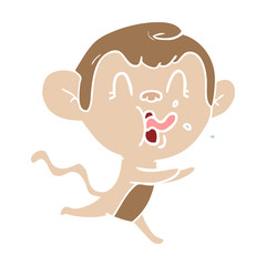 crazy flat color style cartoon monkey