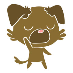 flat color style cartoon dog