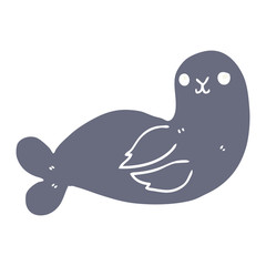 flat color style cartoon seal