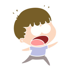 flat color style cartoon shocked man
