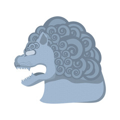 chinese lion statue isolated icon