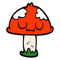 cartoon doodle poisonous toadstool