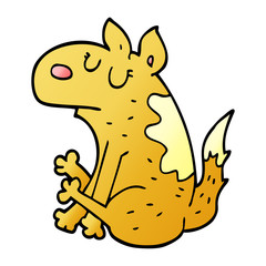 cartoon doodle dog sitting