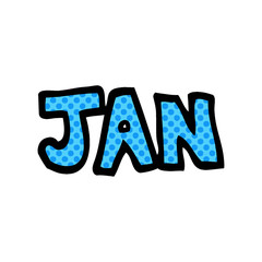 cartoon doodle month of january