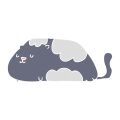 flat color style cartoon cat