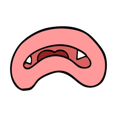 cartoon doodle vampire mouth
