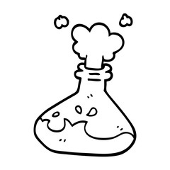 line drawing cartoon science experiment