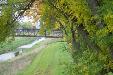 Fototapeta na wymiar Autumn Colors Pathways and Waterways 
