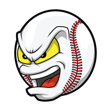 Cartoon Baseball angry face