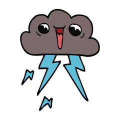 cartoon doodle lightening cloud