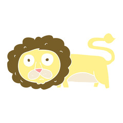 flat color illustration of a cartoon lion