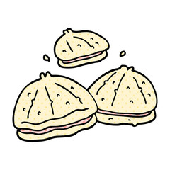 cartoon doodle fresh oysters