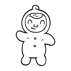 Fototapeta premium line drawing cartoon human baby