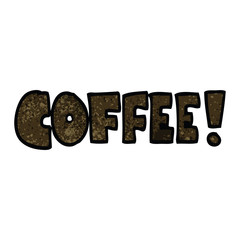 cartoon doodle word coffee