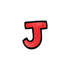 cartoon doodle letter j
