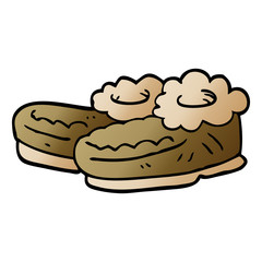 cartoon doodle old slippers