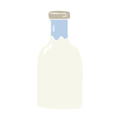 flat color illustration of a cartoon milk bottle