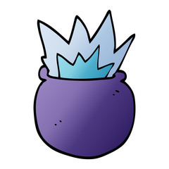 cartoon doodle exploding cauldron