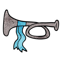 cartoon doodle metal trumpet