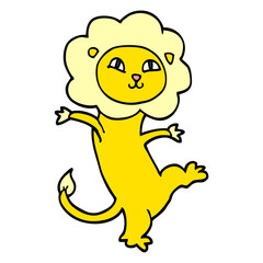 cartoon doodle happy lion