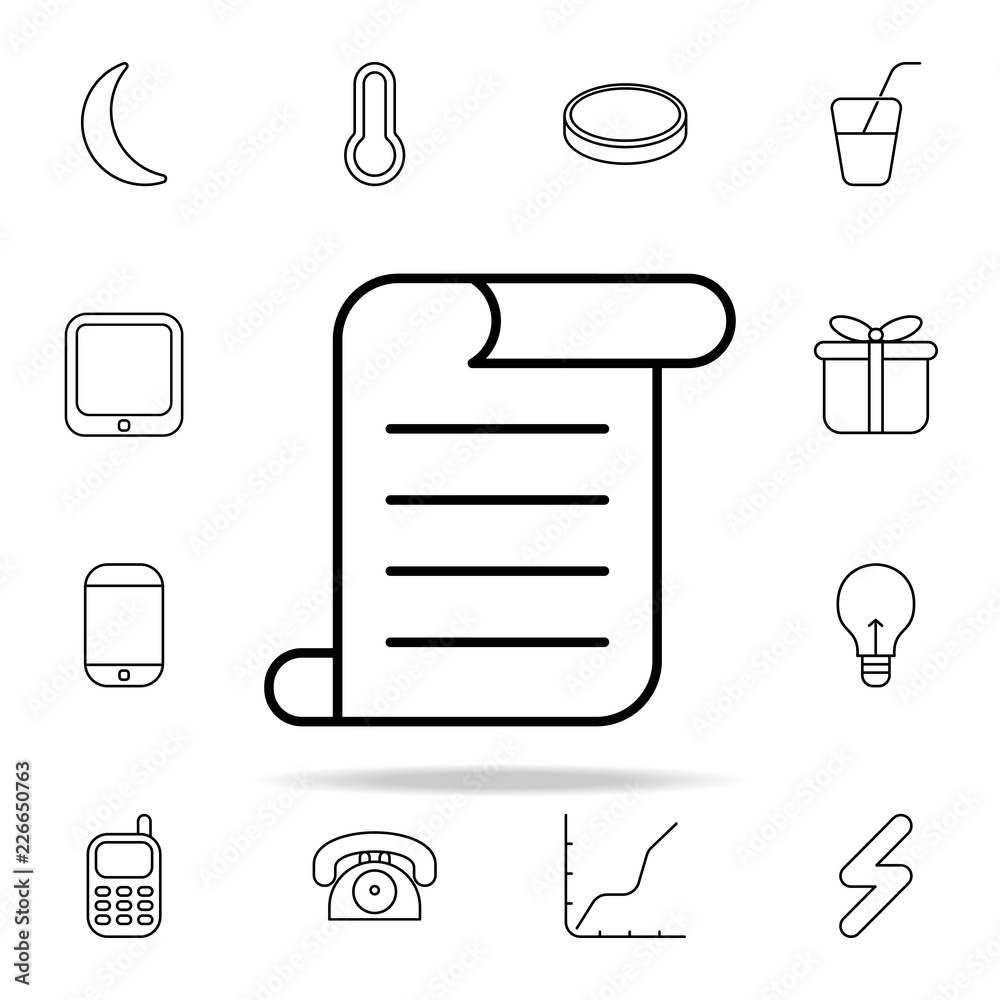 Poster script sign icon. Web icons universal set for web and mobile