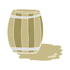 flat color illustration of a cartoon barrel; beer