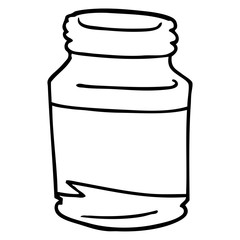 line drawing cartoon glass jar