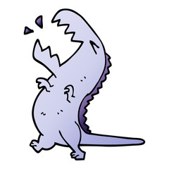 cartoon doodle roaring t rex