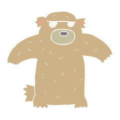 flat color style cartoon bear