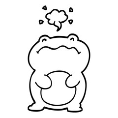 funny line drawing cartoon frog