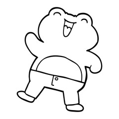 line drawing cartoon frog