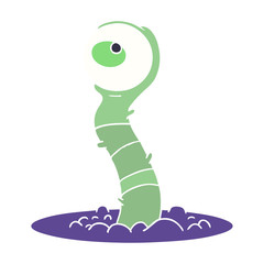 flat color style cartoon alien swamp monster