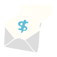 cartoon doodle debt bill