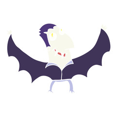 flat color illustration of a cartoon vampire