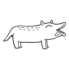 line drawing cartoon funny dog