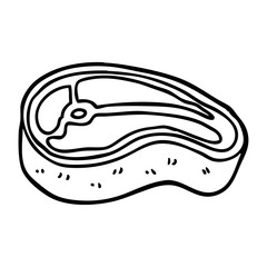 line drawing cartoon well cooked meat